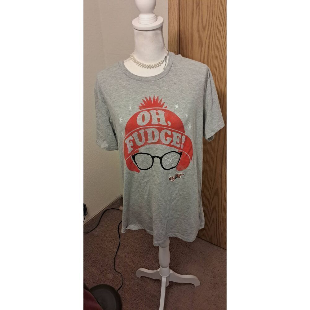 A Christmas Story Oh, Fudge-Ralphie/Glasses Print T Shirt Large